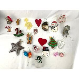 28x‎ VTG Holiday Ornaments Christmas Horse Wood Glass Metal Lot Collectibles
